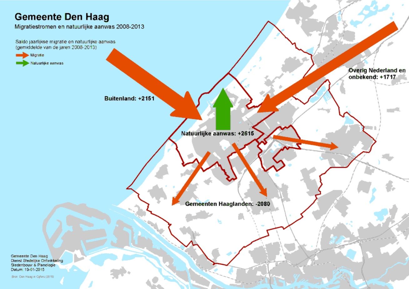 kaart bevolkingsgroei Den Haag